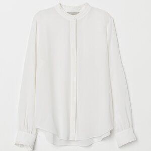 New HM Silk Blouse Off-White, Gray Sizes 14, 18
